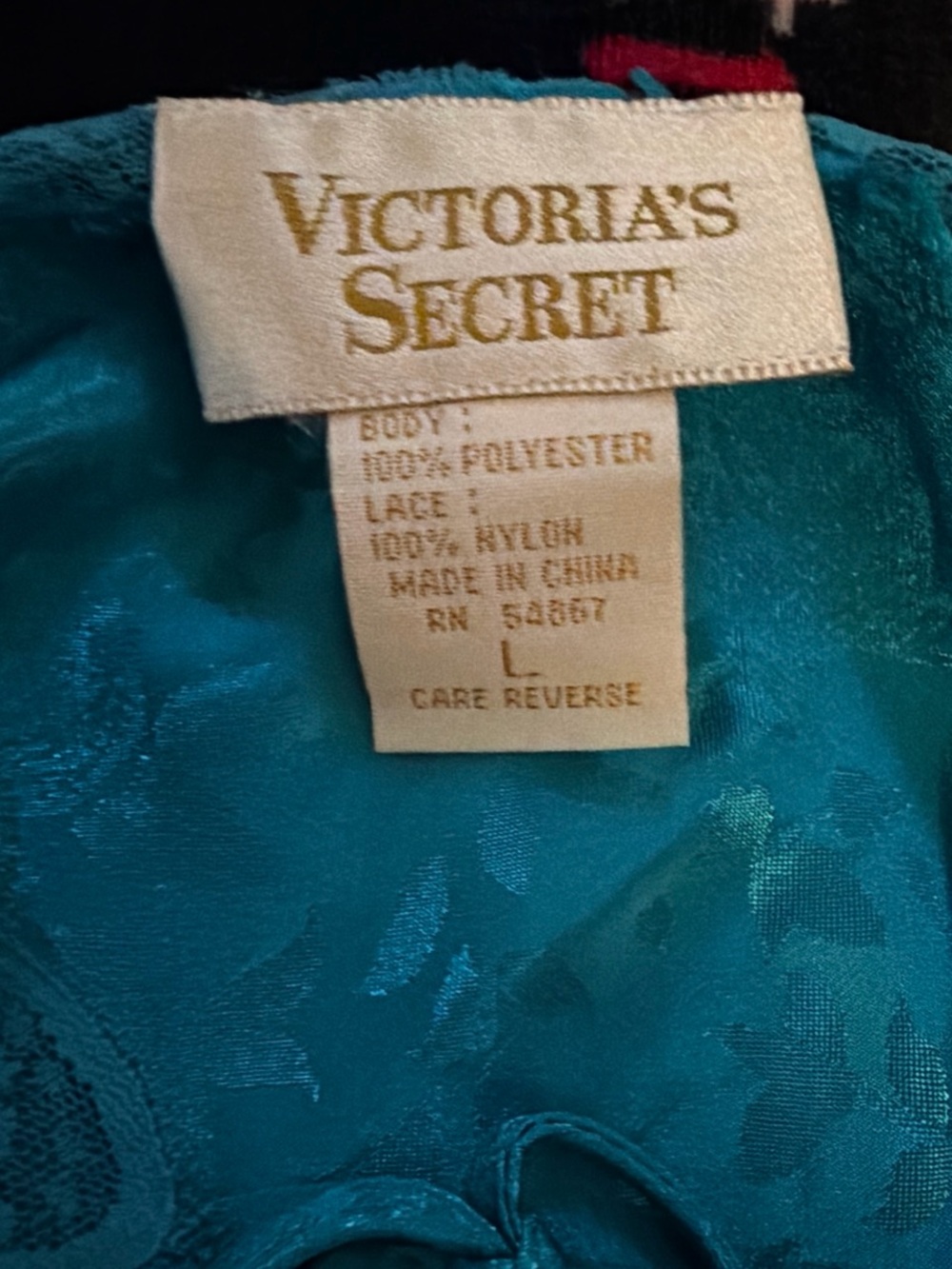 Vintage gold label Victorias Secret Teal Lace Cami- Teal